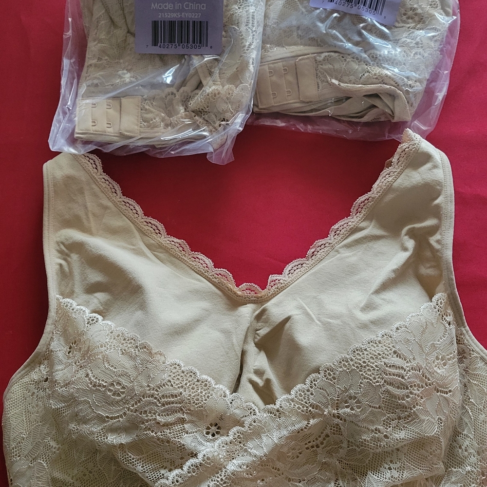 3 CaraMia 2XL Nude Lace Bras